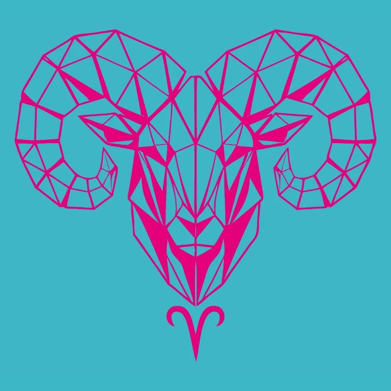 Geometric Pink Ram Head