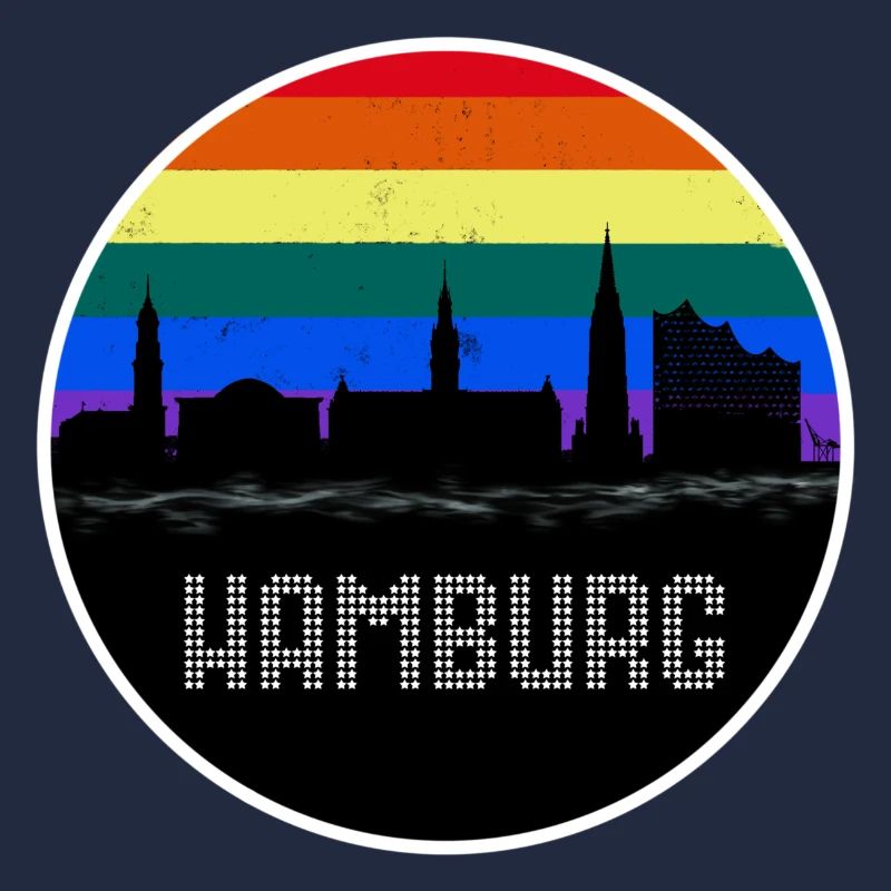 Hamburg Skyline Rainbow