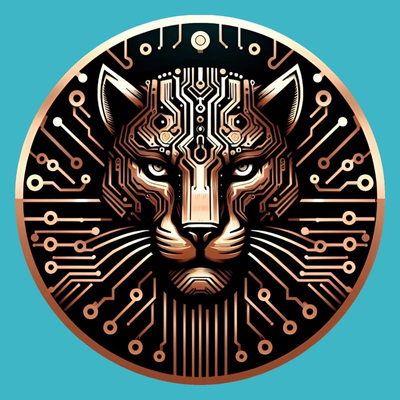 Cyber Leopard Platine Digital Art