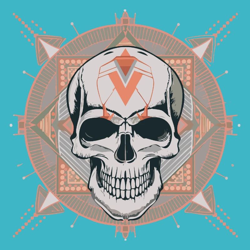 Cyber Geometrisches Schädel-Mandala