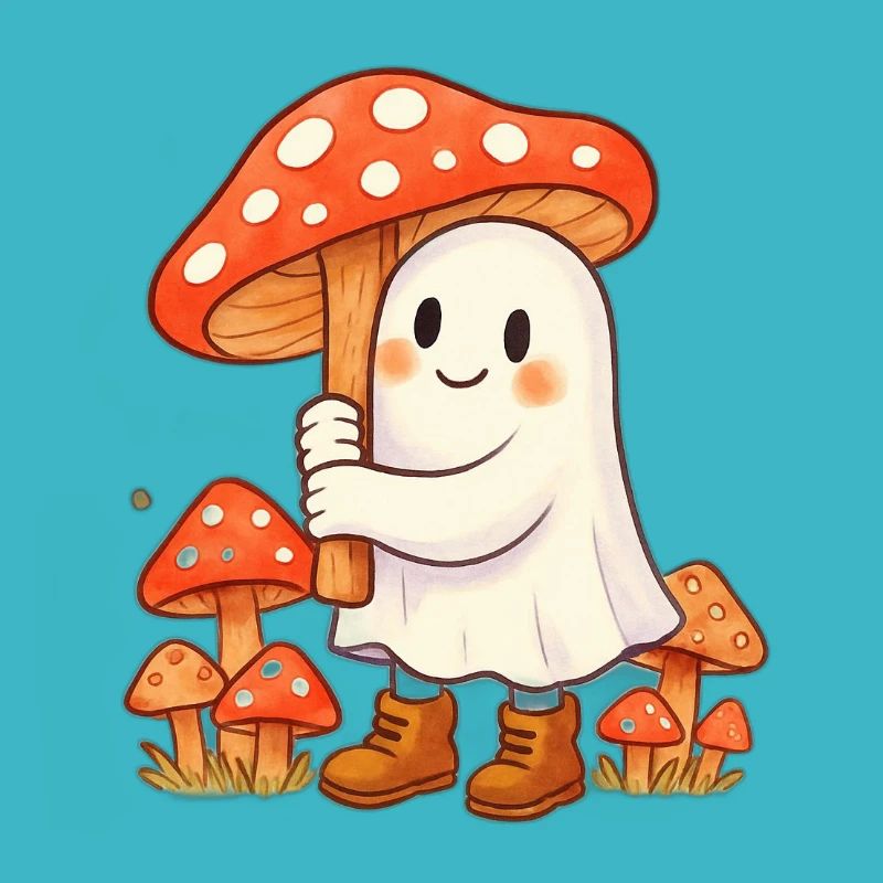 Geist mit Regenschirm - ein Pilz