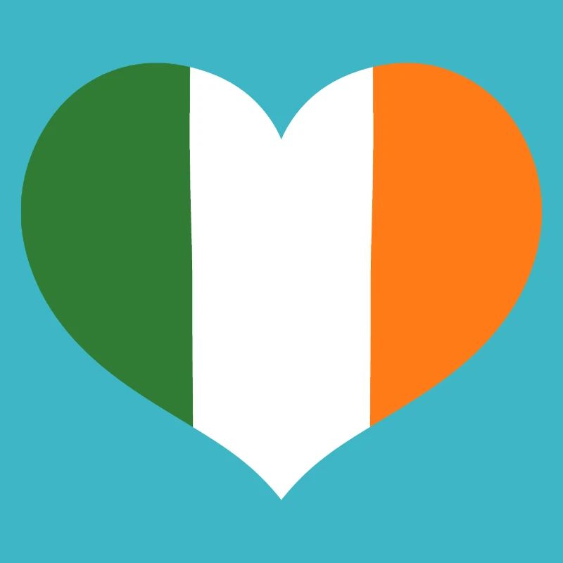 Emblème du drapeau irlandais en forme de cœur