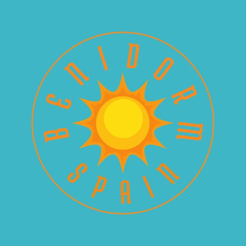 Benidorm Sunburst Circle Logo-Abzeichen