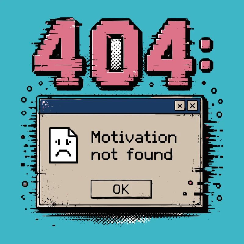Retro 404 Error Motivation Nicht Gefunden Humor