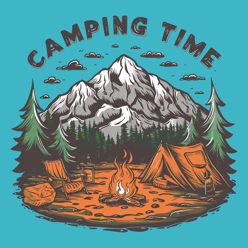 Camping Voyage dans le temps Aventure Vacances Feu de camp