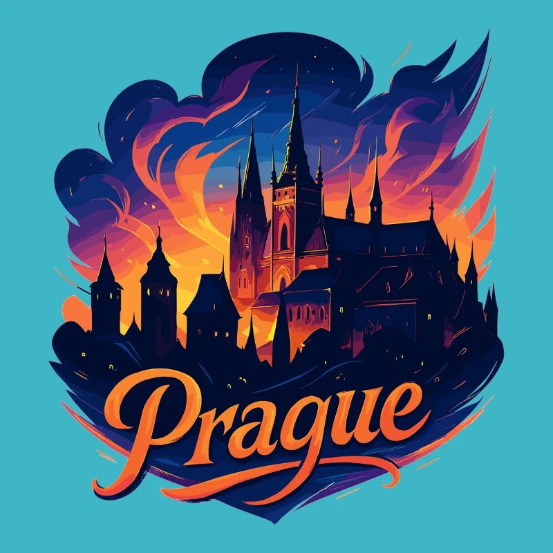 Prague Capitale République tchèque Silhouette Cadeau