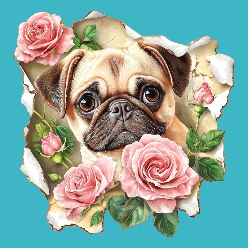 Carlin aux roses