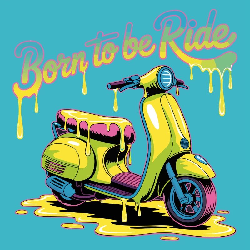 Born To Ride Scooter Neon Splash