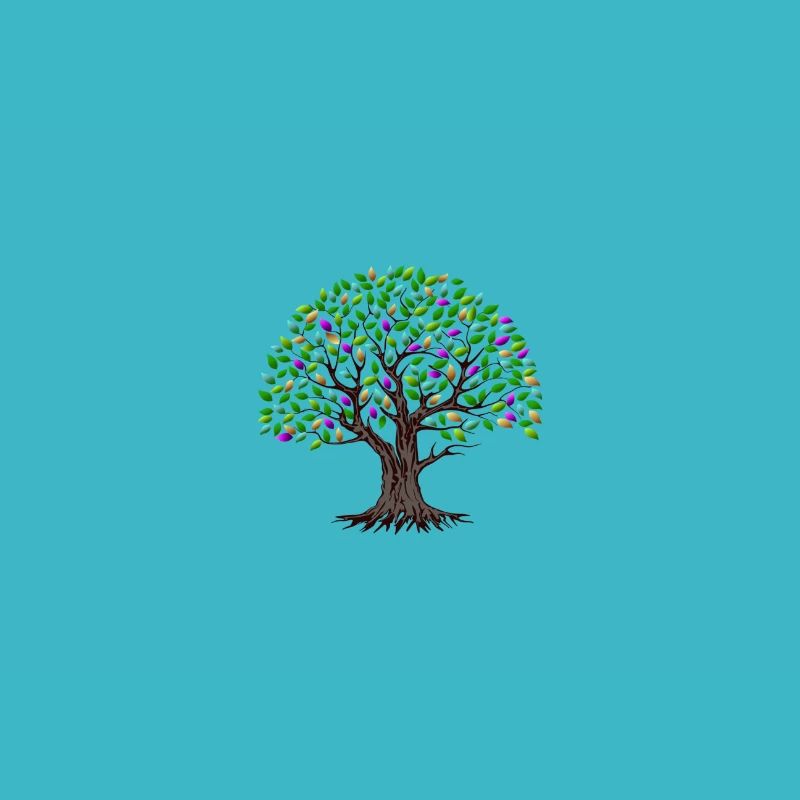 Colorful tree with leaves