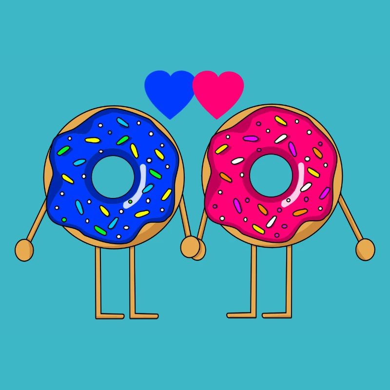 Donut Liebe Pärchen Ehefrau Beziehung Valentinstag