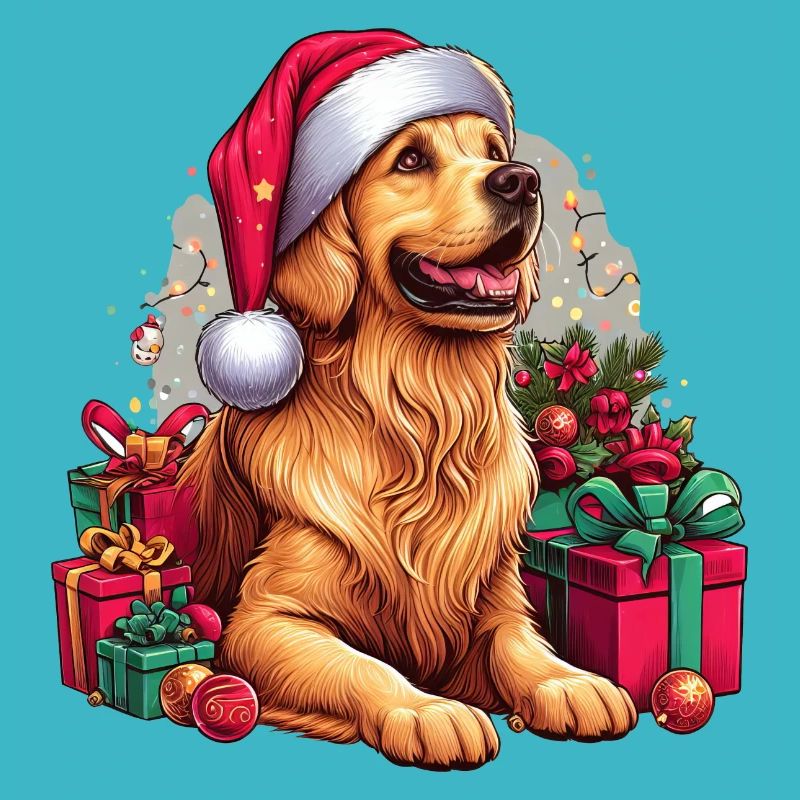 Golden Retriever Der Weihnachtsmann
