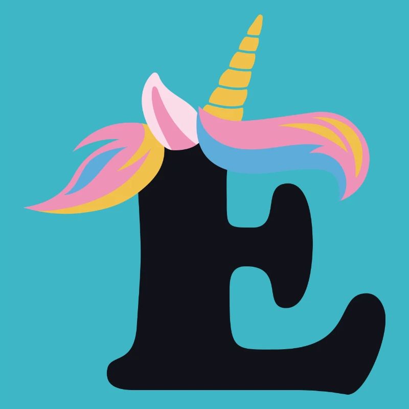 Unicorn Letter Rainbow Style "E" | be unique