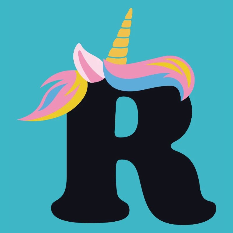Einhorn-Buchstabe Regenbogenstyle "R" | be unique