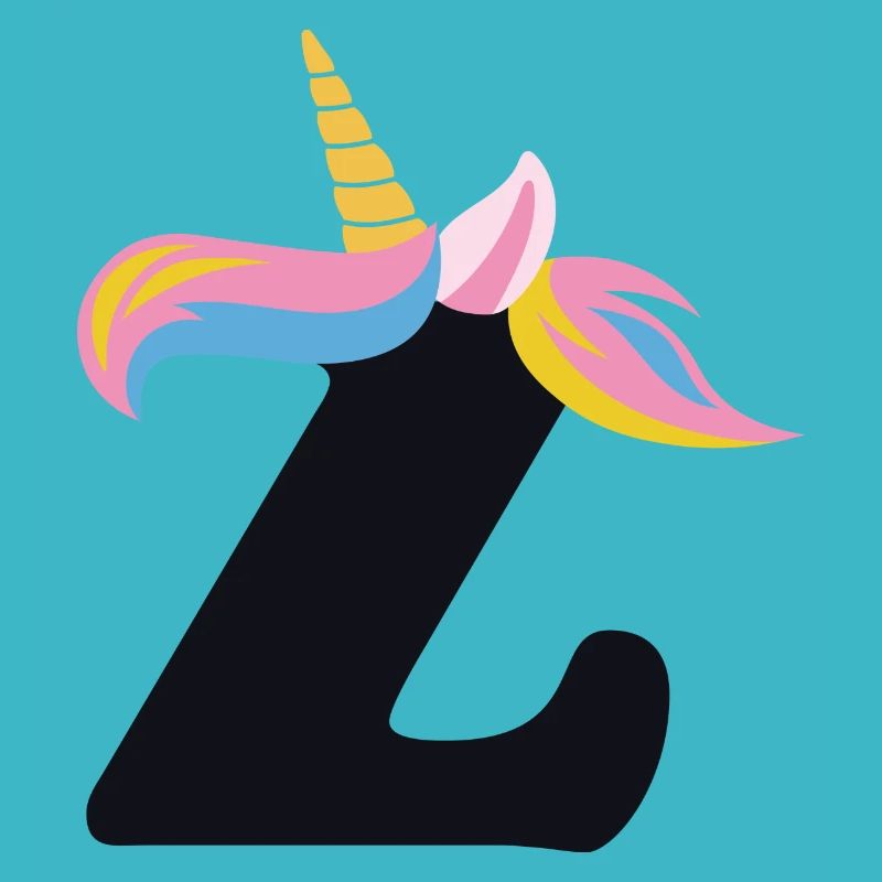 Einhorn-Buchstabe Regenbogenstyle "Z" | be unique