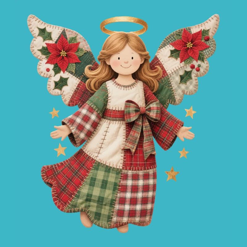 Ange de Noël avec des étoiles dorées