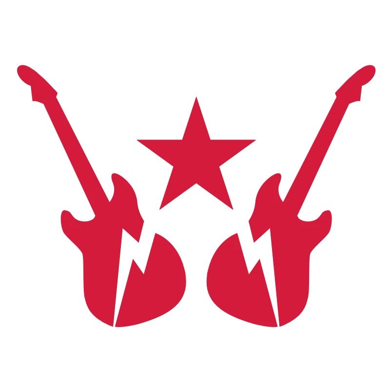 electric rock guitars emblem with a star