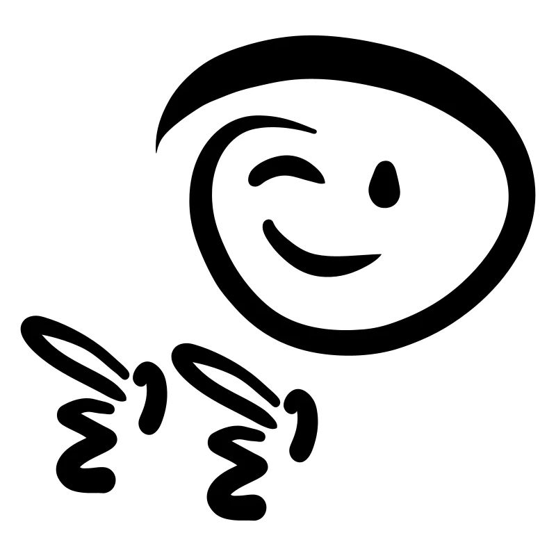 Face winks, shows pistol finger. Emoticon.