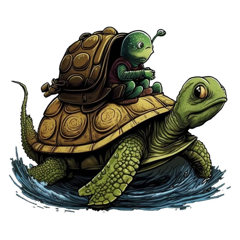 Petit escargot vert peut être vu par la tortue m