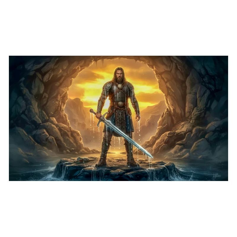 Beowulf fights the Monster with Ancient Sword myth