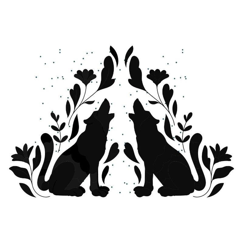 Mystical Howling Wolves – Nature & Moonlit Design