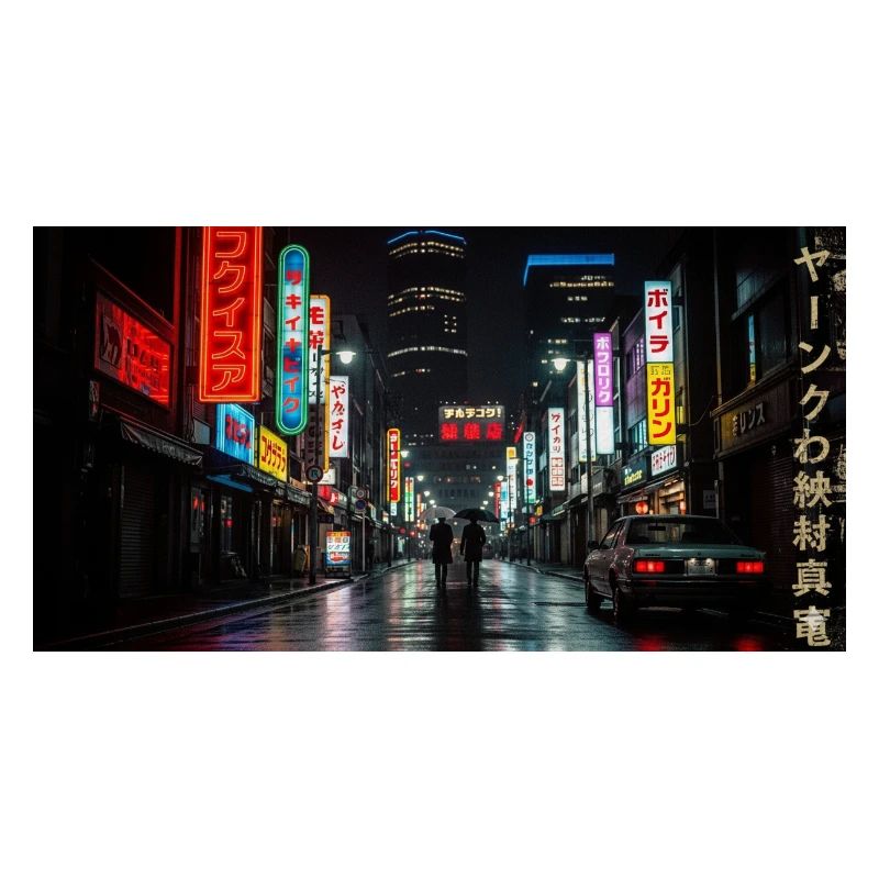 Nachtleben Tokios Neon-Straße