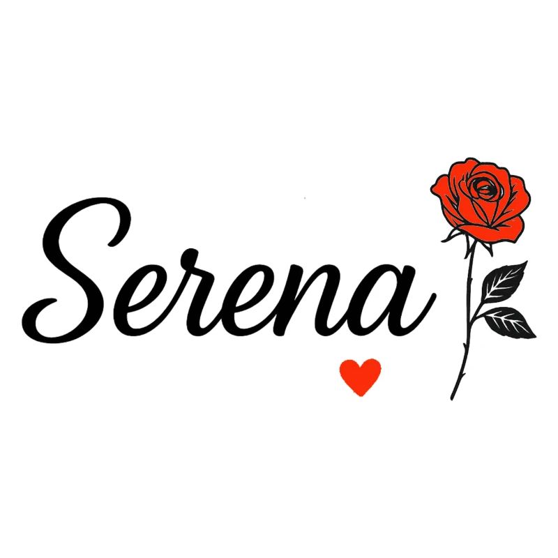 Serena – Romantisches Design mit roter Rose und Herz