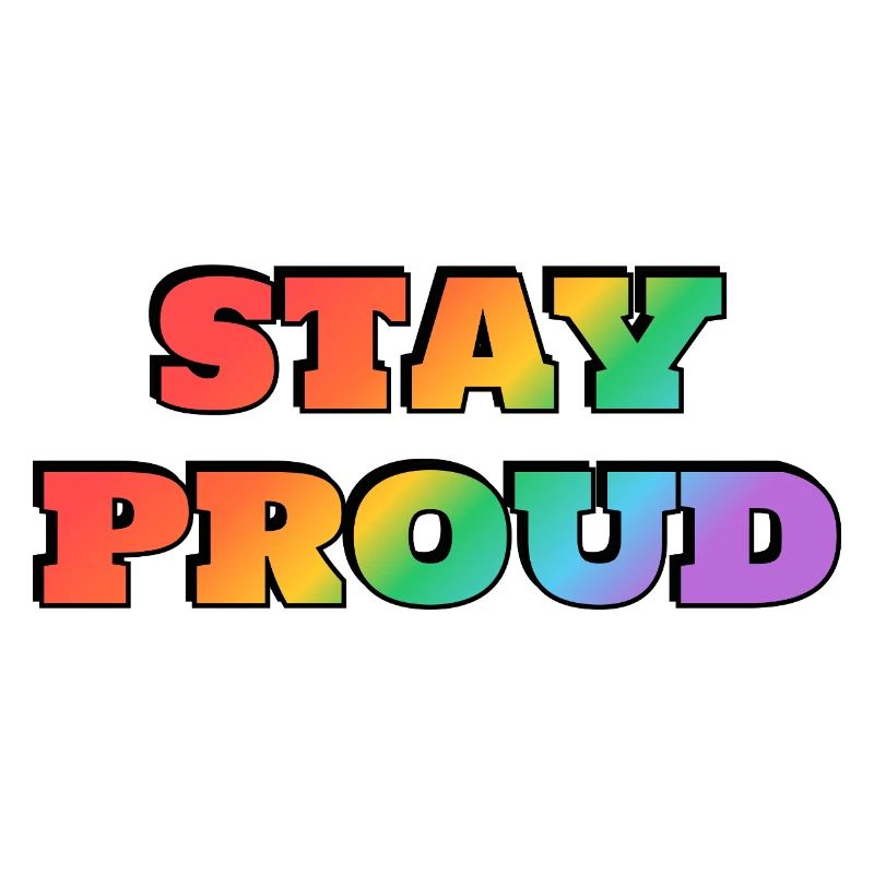 Bleib stark Mutige Retro-Typografie Regenbogen