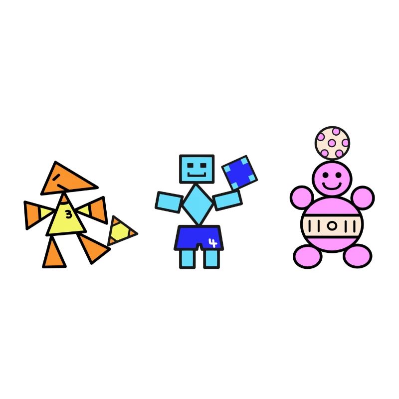 Geometric Playful Robots and Bear 