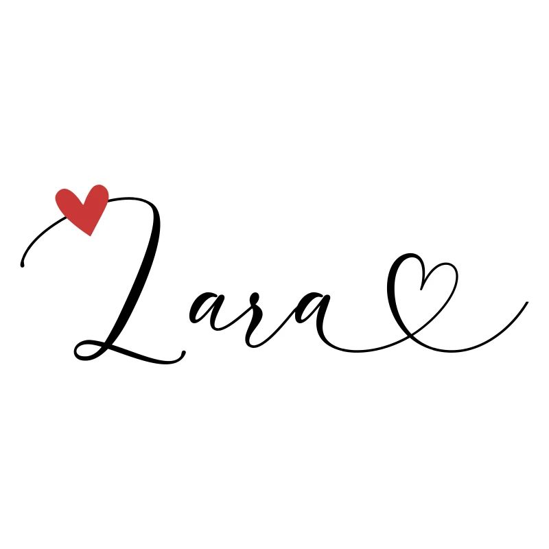 Lara Surname First name Calligraphy Heart