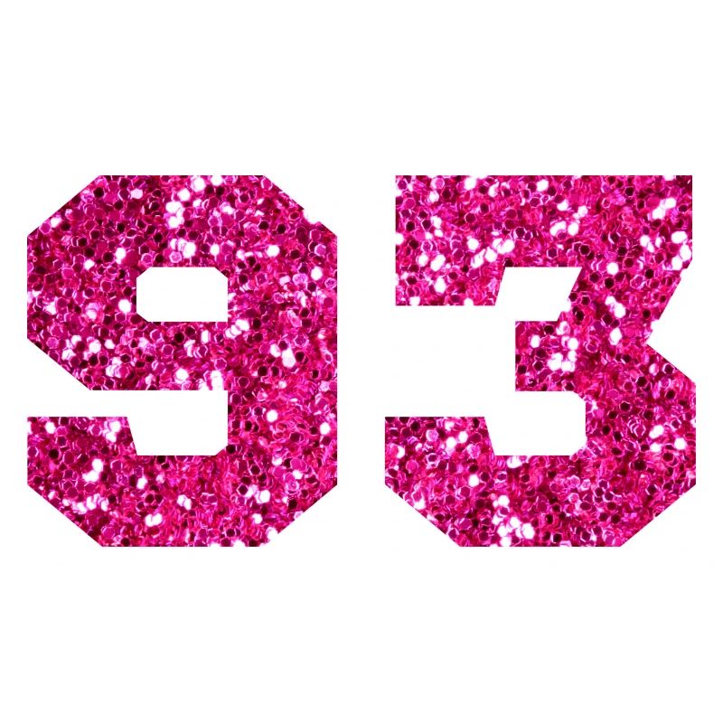 Nummer 93 Pink Glitter - 93. Geburtstag