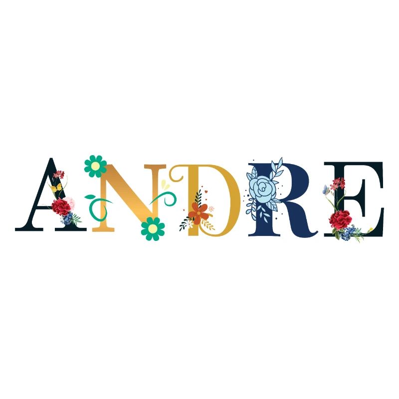 ANDRE Nom Orné de Fleurs