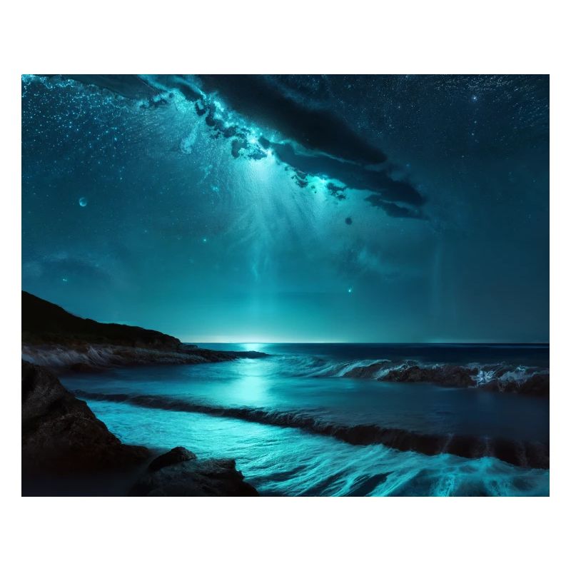 Water Night Blue Light Play Sea