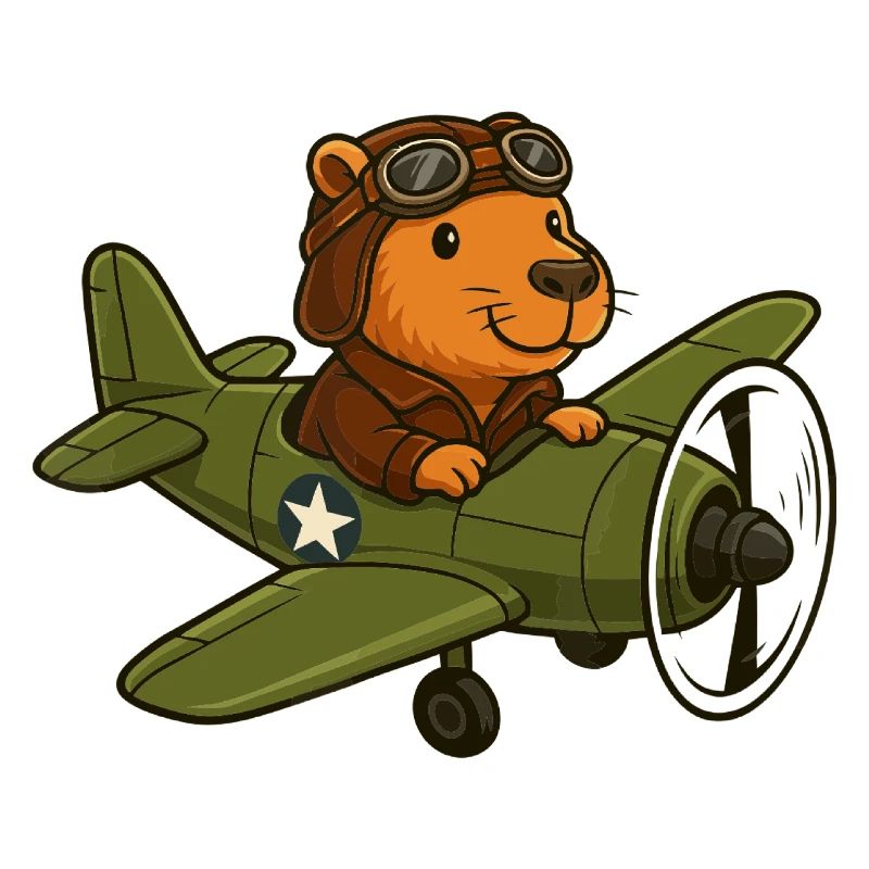 Flying Beaver Pilot in Plane