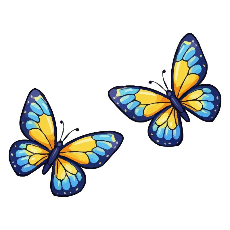 Blue Yellow Butterflies Pattern