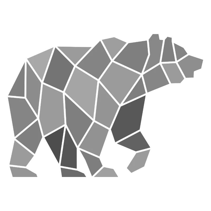 Geometric Bear from Mosaic Fragments