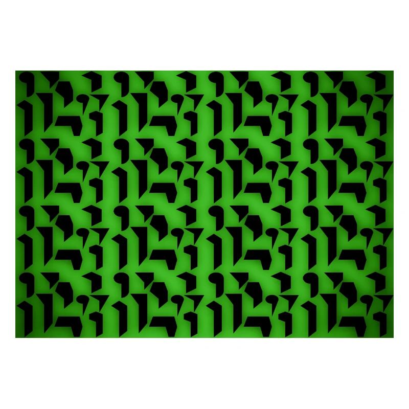 Formes et objets à motifs déco en vert-noir