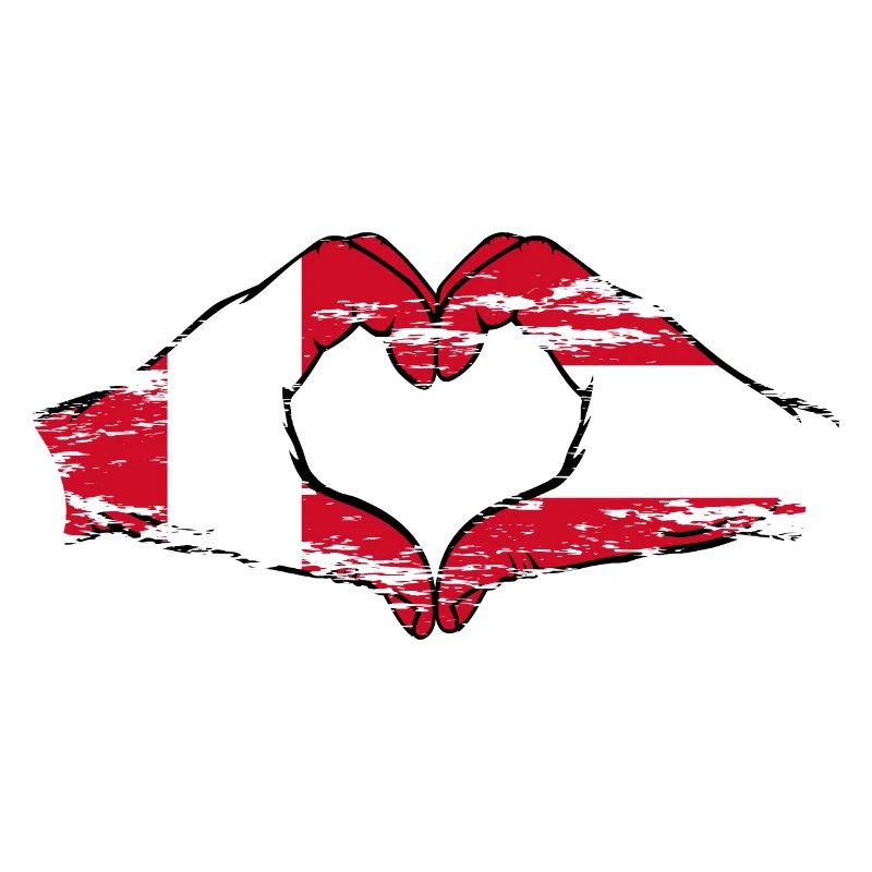Pérou Autriche drapeau mains forme de coeur utilisé