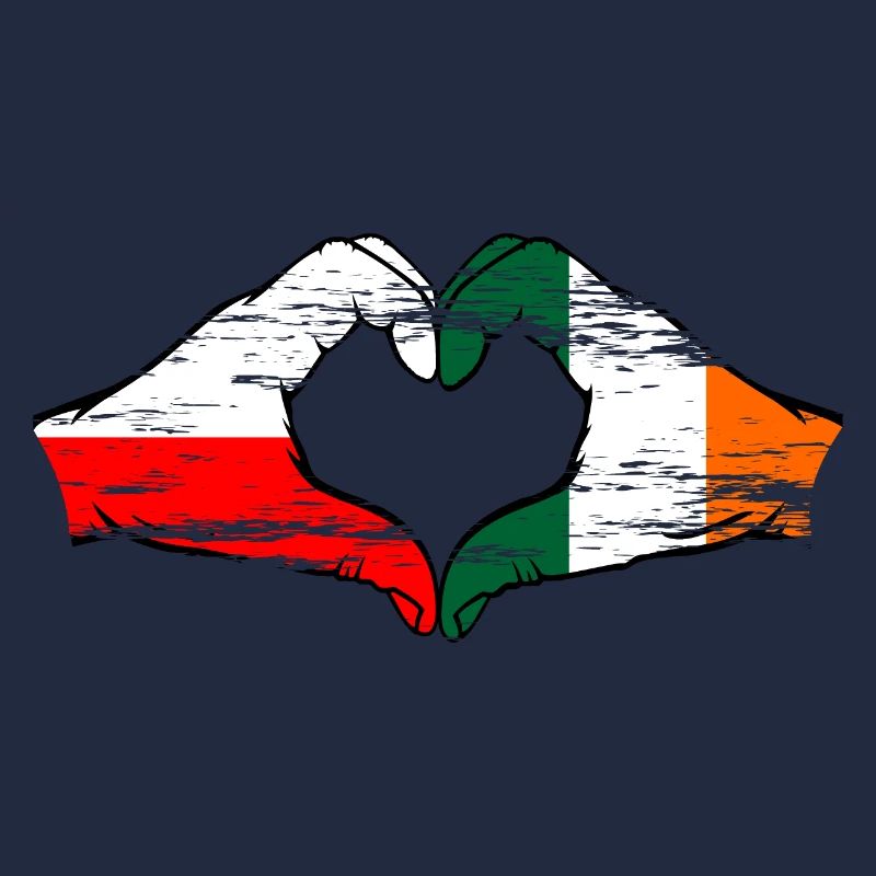 Pologne Irlande drapeau coeur utilisé