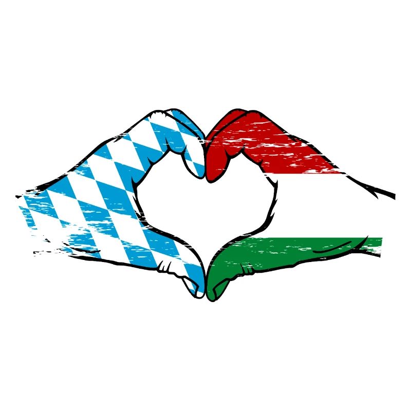 Bavière, Hongrie, Drapeau, Aiguilles, Forme de coeur Utilisé