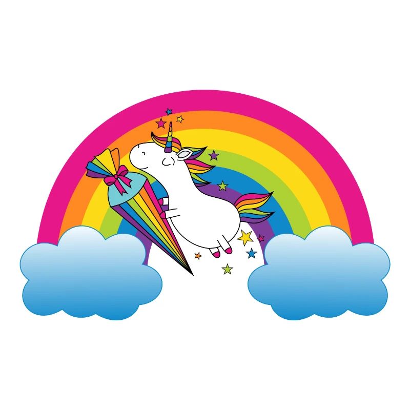 Einhorn Einschulung Schule Regenbogen Schulkind