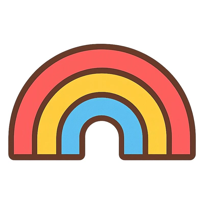 Heller Retro-Regenbogen
