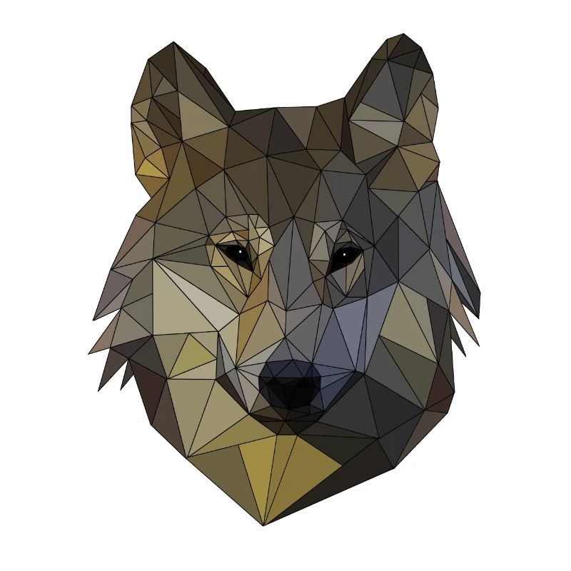 Polygon Wolf Triangular Mosaic Shapes Polyart