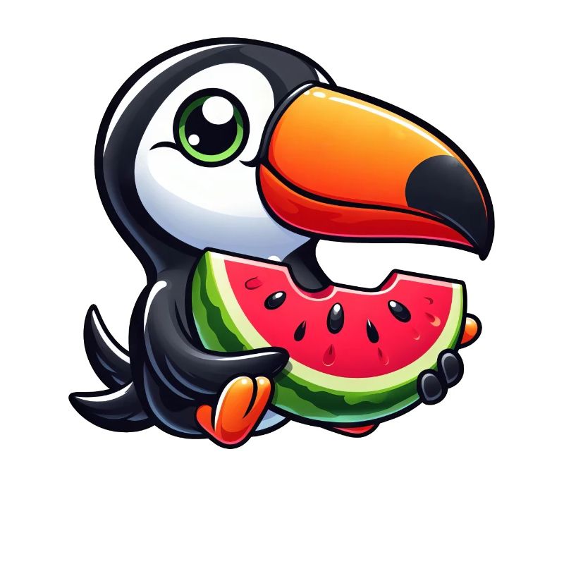 Toucan oiseau de paradis pastèque été