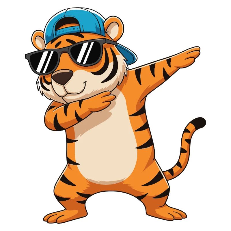Dessin animé de lunettes de soleil Tigre à Dapping Cool