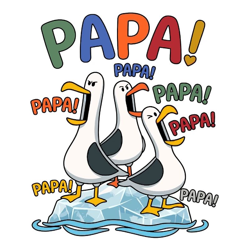 Daddy Mouettes sur la bande glacée - Conception de bandes dessinées
