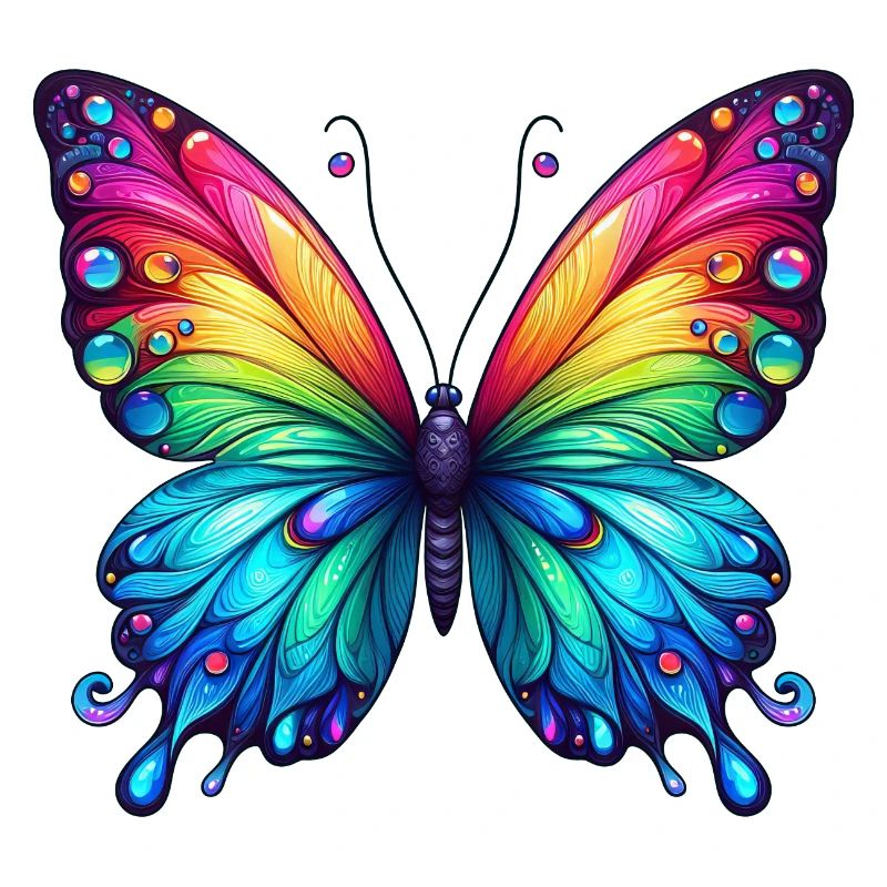 Couleurs arc-en-ciel papillon
