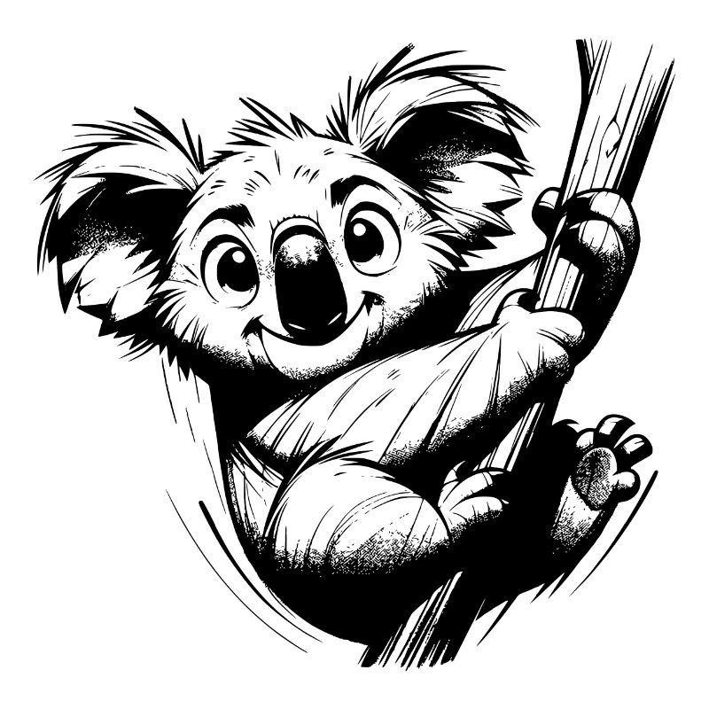 Australie crayon dessin Koala sur branche d’arbre