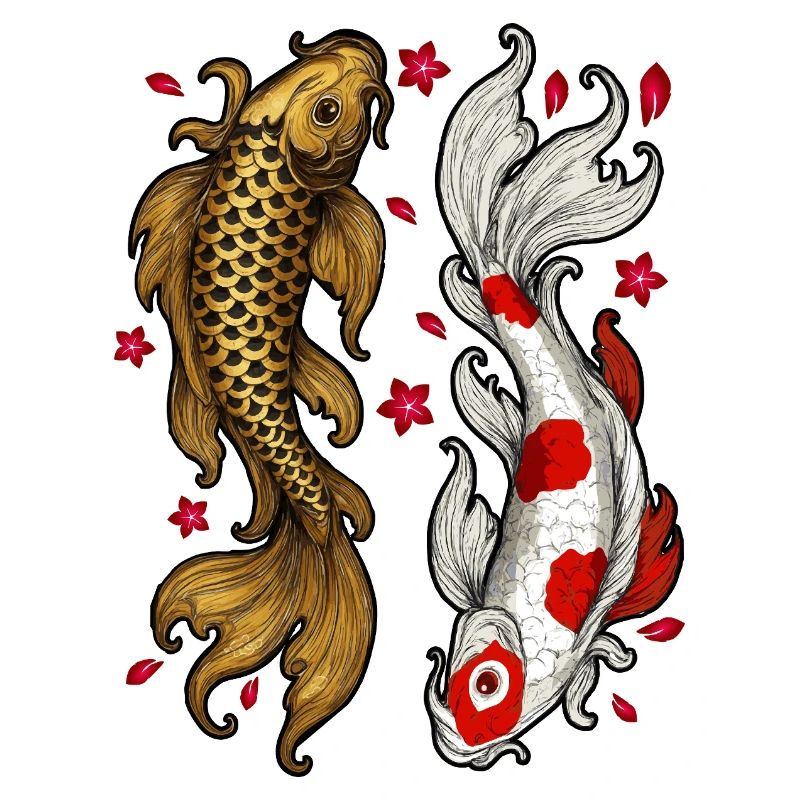 Dessin de poisson koï | Amour et harmonie