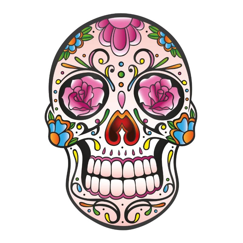Floral Sugar Skull Tattoo - Mexikanischer Stil
