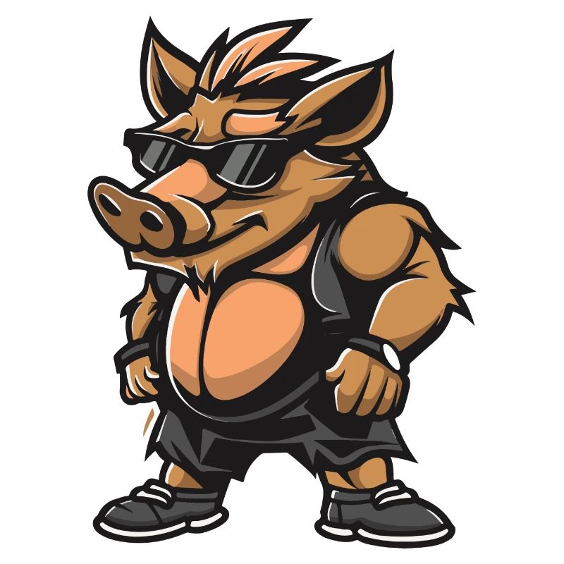 Cochon Bande Dessinée Cool Sanglier
